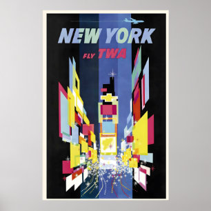 New York Amerika Verenigde Staten Vintage Reizen Poster
