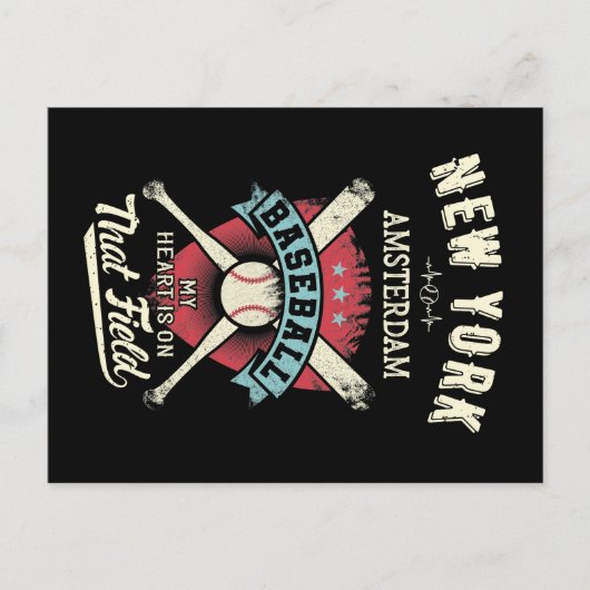 New York Amsterdam Baseball Briefkaart (Voorkant)