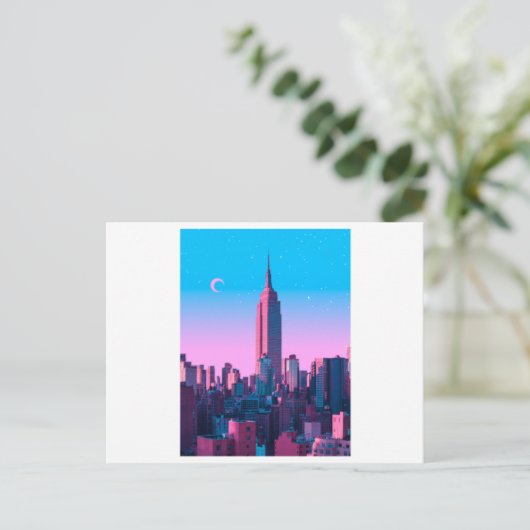 New york anime city briefkaart (Staand voorkant)