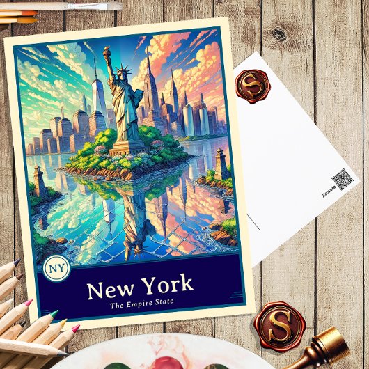 New York | Anime Style Cel Shaded Briefkaart