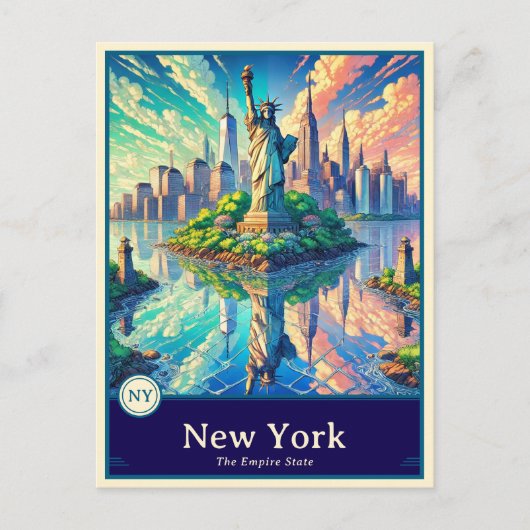 New York | Anime Style Cel Shaded Briefkaart (Voorkant)