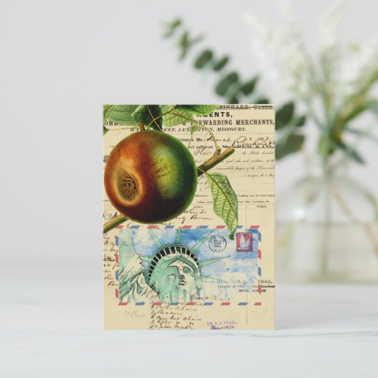  New York Apple beeld van het Vrijheidscollage Briefkaart (Staand voorkant)