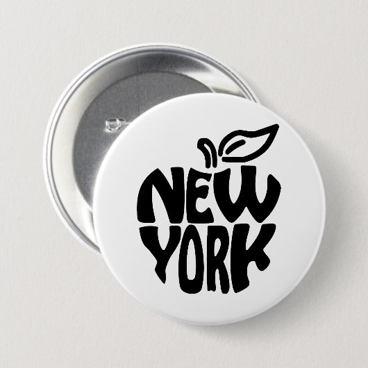 New York Apple Ronde Button 7,6 Cm (Voorkant /achterkant)