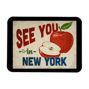 New York Apple - Vintage Travel Magneet