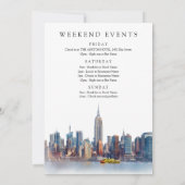 New York Aquarel Meidenavond Kaart (Achterkant)