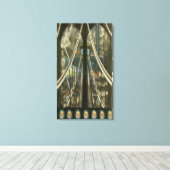  New York Architecture, Brooklyn Bridge Canvas Afdruk (Insitu (Houten vloer))