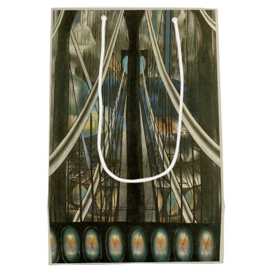  New York Architecture, Brooklyn Bridge Medium Cadeauzakje (Achterkant)