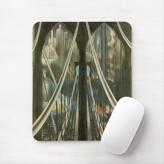  New York Architecture, Brooklyn Bridge Muismat (Met muis)