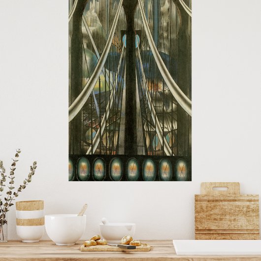 New York Architecture, Brooklyn Bridge Poster (Keuken)