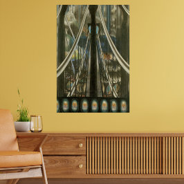  New York Architecture, Brooklyn Bridge Poster