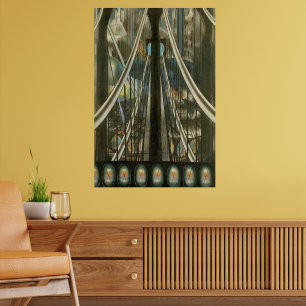  New York Architecture, Brooklyn Bridge Poster