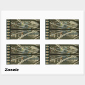 New York Architecture, Brooklyn Bridge Rechthoekige Sticker (Vel)