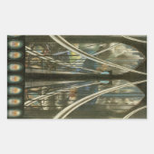 New York Architecture, Brooklyn Bridge Rechthoekige Sticker (Voorkant)