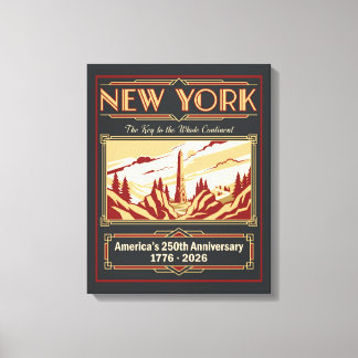 New York Art Deco Amerika 250ste verjaardag Canvas Afdruk