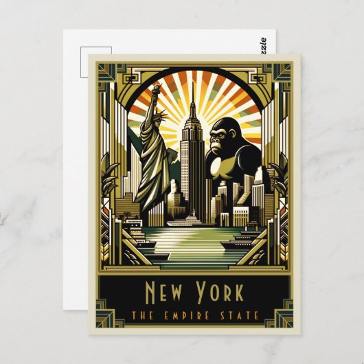 New York | Art. Deco Briefkaart (Voorkant / Achterkant)