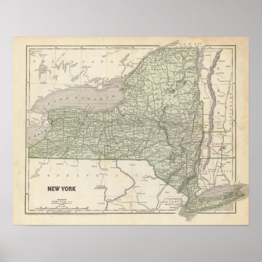 New York Atlas Map Poster (Voorkant)