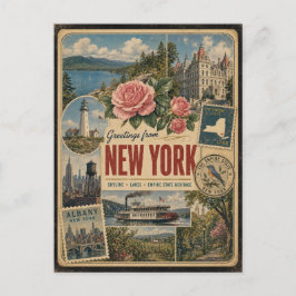 New York Authentic Vintage Style Ansichtkaart Briefkaart