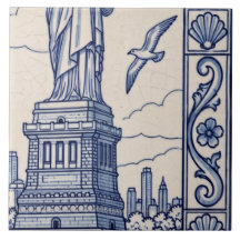 New York Azulejo Muurschildering Tegel 4 van 6 Mid