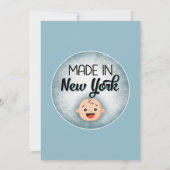 New York Baby shower Funny Blue Boys Kaart (Achterkant)