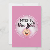 New York Baby shower Funny Pink Girls Kaart (Achterkant)