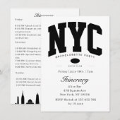 New York Bachelorette zwart-wit route Kaart (Voorkant / Achterkant)