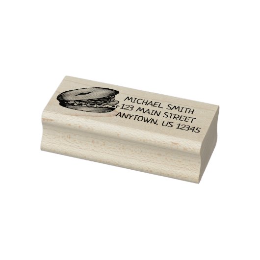 New York Bagel Cream Cheese Lox Capers Onions Rubberstempel (Stempel)