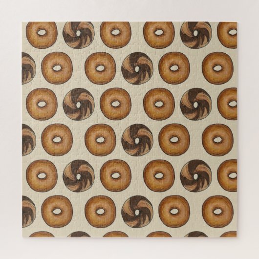 New York Bagels Plain Marble Rye Breakfast Food Legpuzzel (Verticaal)