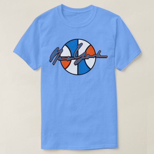 New York Basketbal Handtekening T-shirt (Design voorkant)