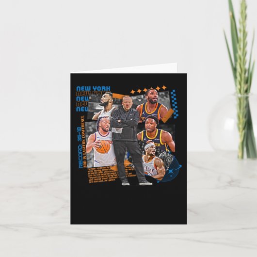 New York Basketball Team Squad Design Kaart (Voorkant)