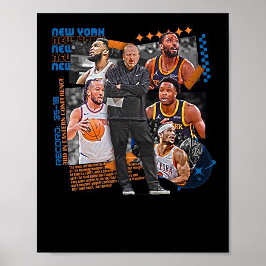New York Basketball Team Squad Design Poster (Voorkant)