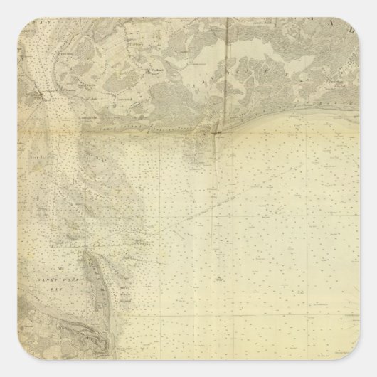 New York Bay, Harbour Vierkante Sticker (Voorkant)