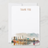 New York bedankjes bruiloft Waterverf Kaart (Voorkant)