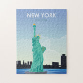 New York beeld van de vrijheid van reizen Legpuzzel (Verticaal)