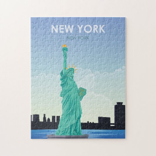 New York beeld van de vrijheid van reizen Legpuzzel (Verticaal)