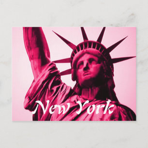 New York beeld van het roze briefkaart van de vrij