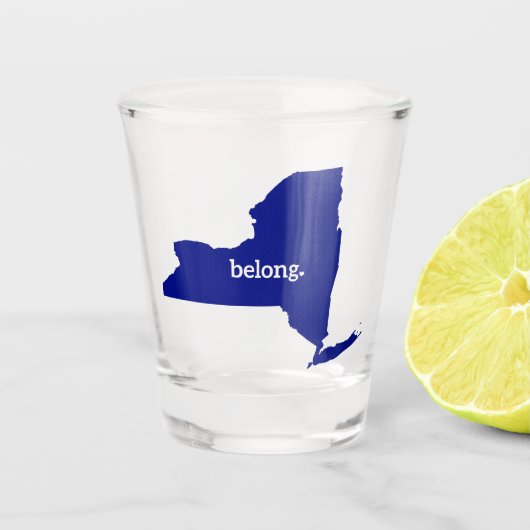 New York Belong State Map Shot Glas (Voorkant)