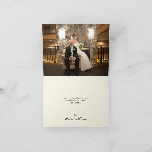 New York Bermuda Airmail Wedding Bedankt Feestdagen Kaart (Binnen)