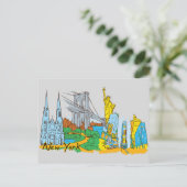 New York, beroemde stad van Amerika Briefkaart (Staand voorkant)