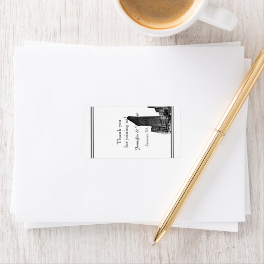 New York Bestemming Bruiloft Lip Balm Label (Insitu)