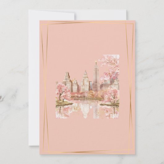 New York Bestemming Huwelijksfoto Bedankkaart (Achterkant)