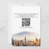 New York Bestemming Modern Budget QR Code Huwelijk Kaart (Achterkant)