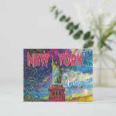New York. Bezoek de VS... Briefkaart (Staand voorkant)