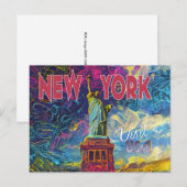 New York. Bezoek de VS... Briefkaart (Voorkant / Achterkant)