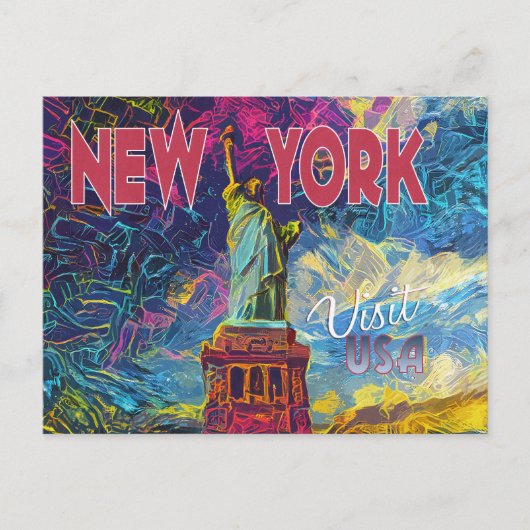 New York. Bezoek de VS... Briefkaart (Voorkant)