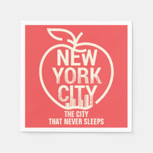 New York Big Apple Modern Rood Servet