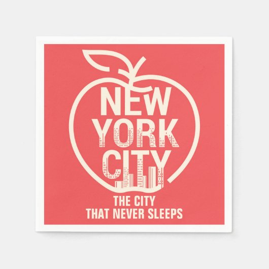 New York Big Apple Modern Rood Servet (Voorkant)