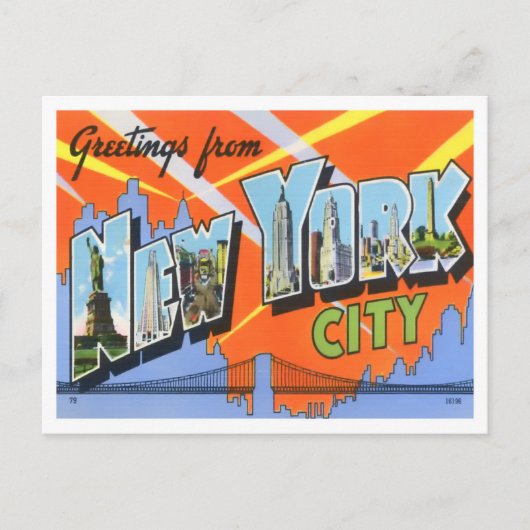 New York Big Letters Briefkaart (Voorkant)