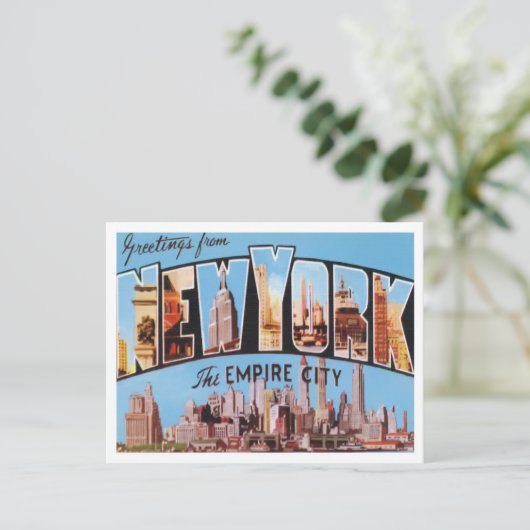 New York Big Letters Briefkaart (Staand voorkant)