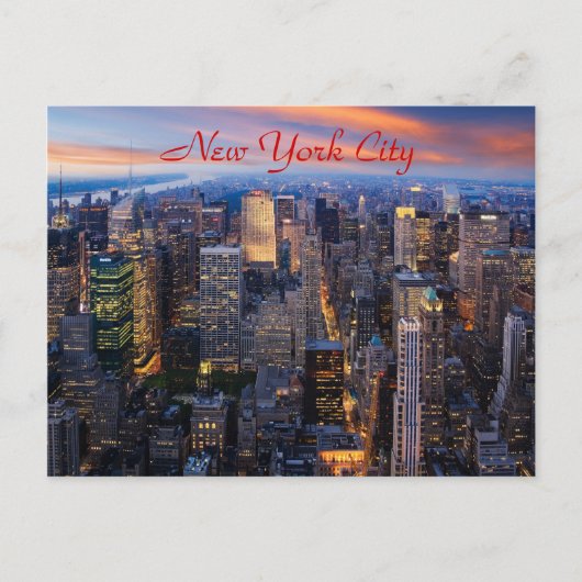New York bij nacht Briefkaart (Voorkant)