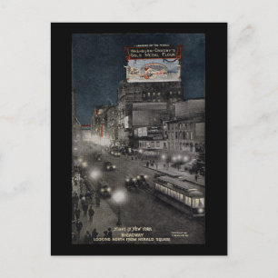 New York bij nacht in 1910 Briefkaart